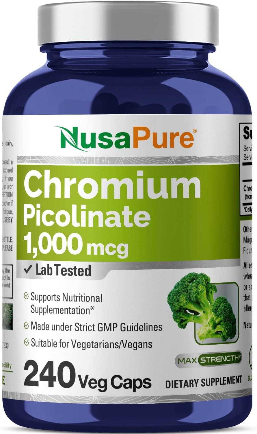 Nusapure Nusapure Chromium Picolinate 1000mcg, 240 Capsules