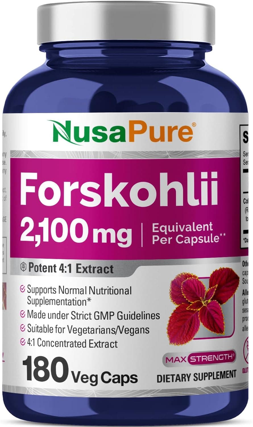 Nusapure NusaPure Forskolin 2100mg,180 Capsules