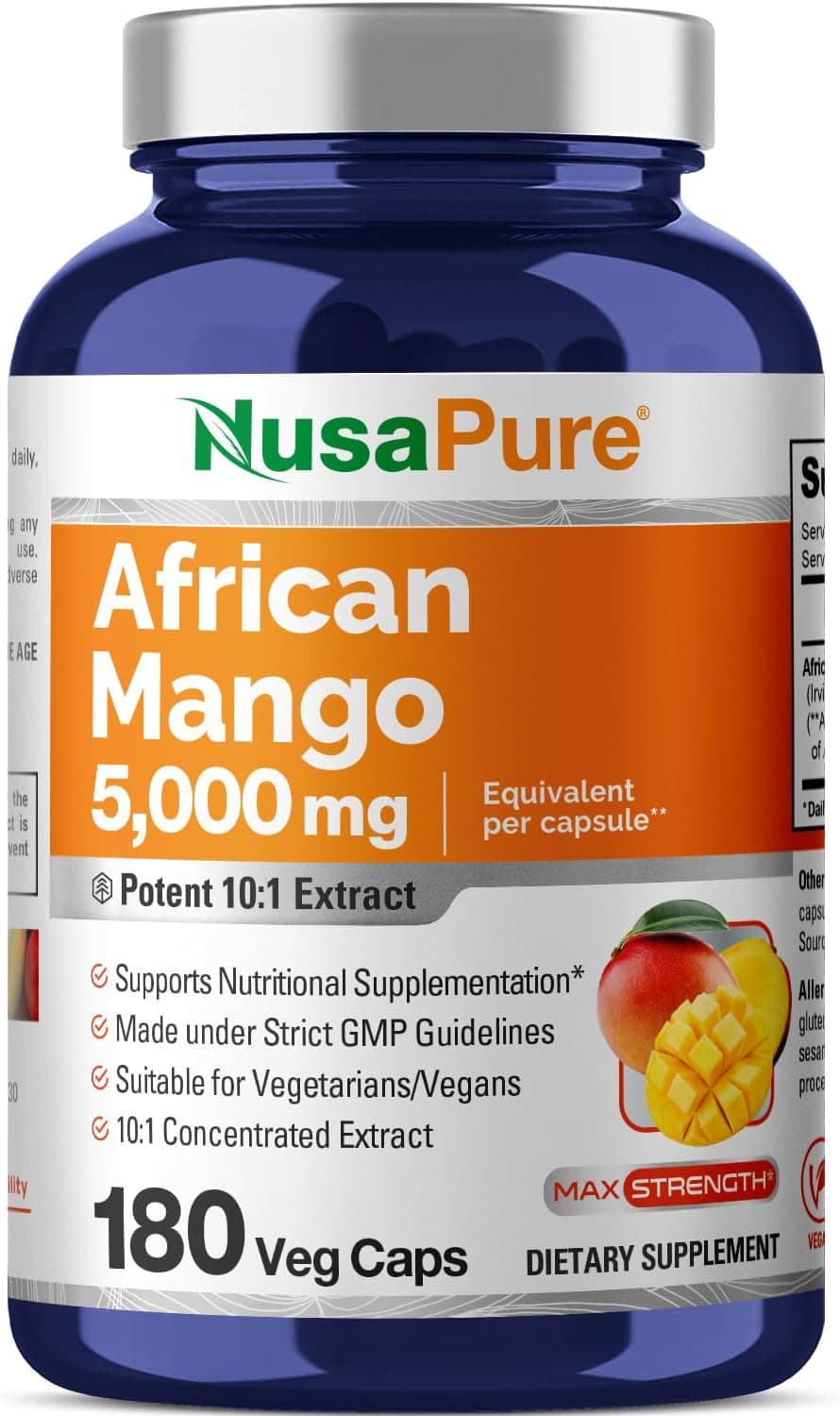 Nusapure Nusapure African Mango Extract 5000 mg 180 Capsules