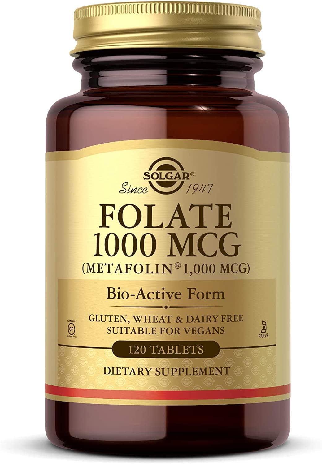 Solgar Solgar Folate 1000 mcg, 1000 mcg Bio-active Metafolin - Heart Health -120 Tablets