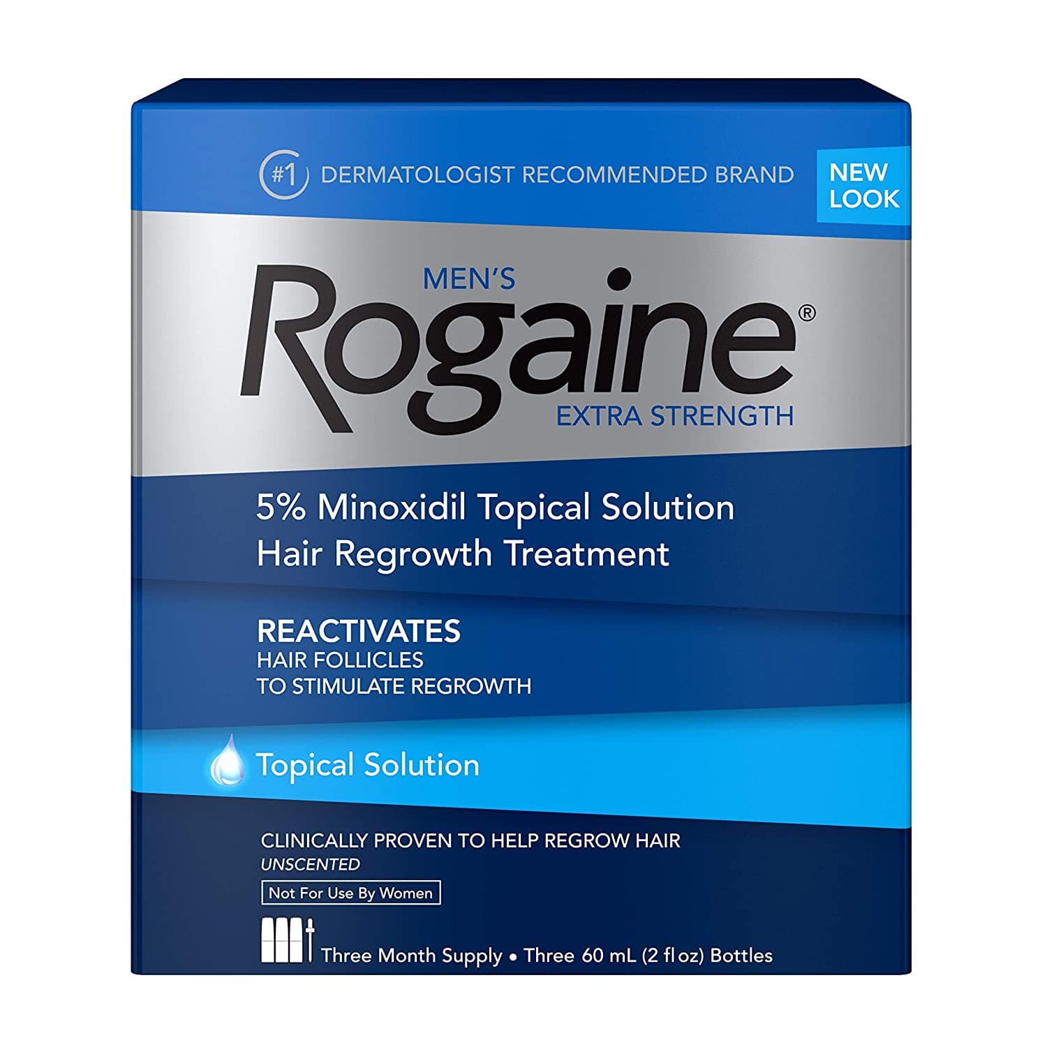 Rogaine Men’s Rogaine 5% Minoxidil Solution for Hair Loss 60 ml *3 Bottle