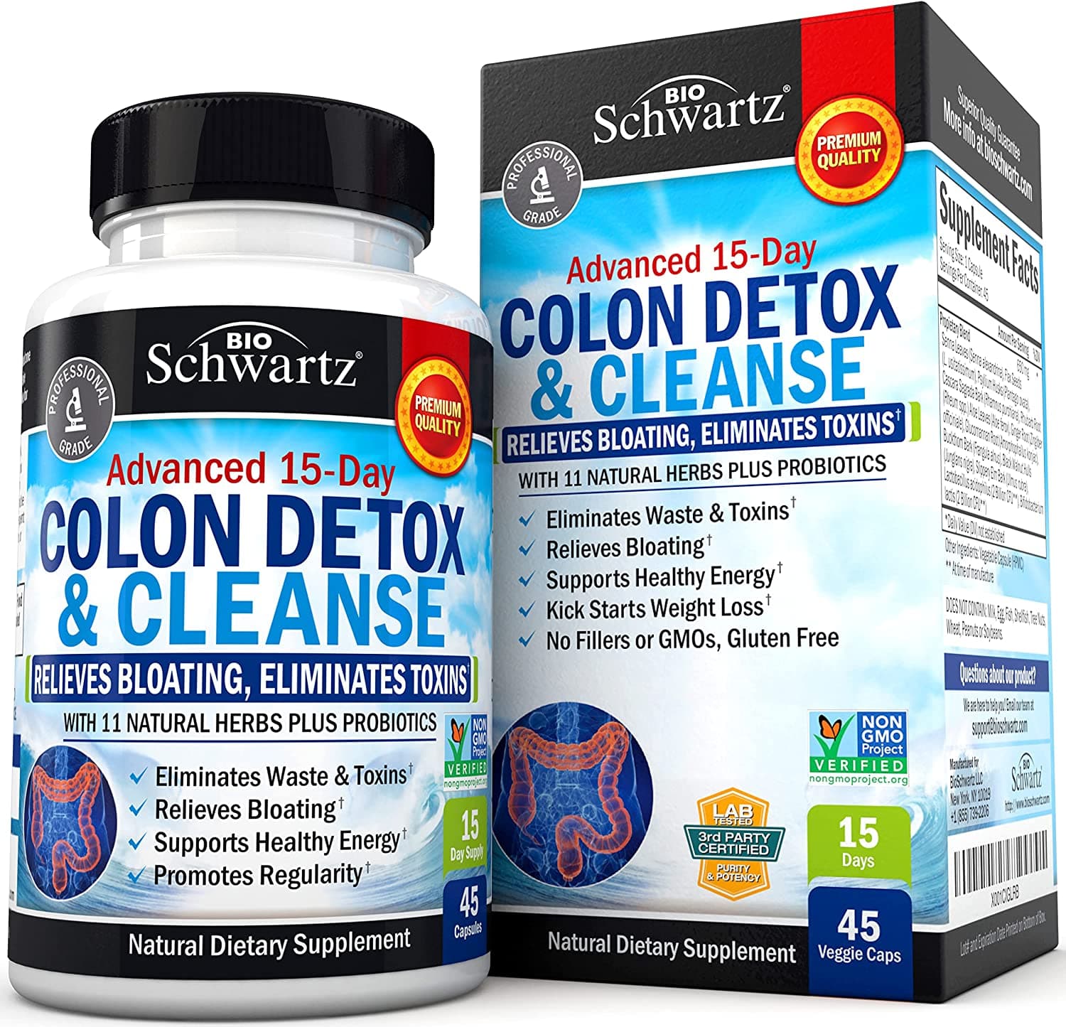 Bio Schwartz BioSchwartz Colon Cleanser Detox , 45 Capsules