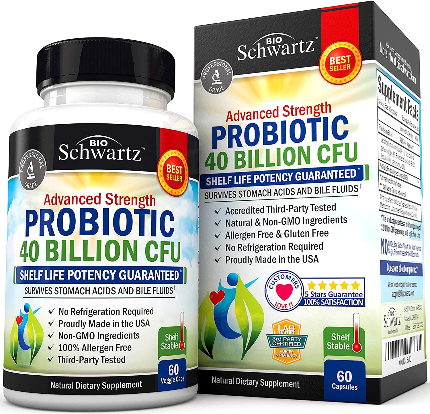 Bio Schwartz BioSchwartz Probiotic 40 Billion CFU 60 Capsules