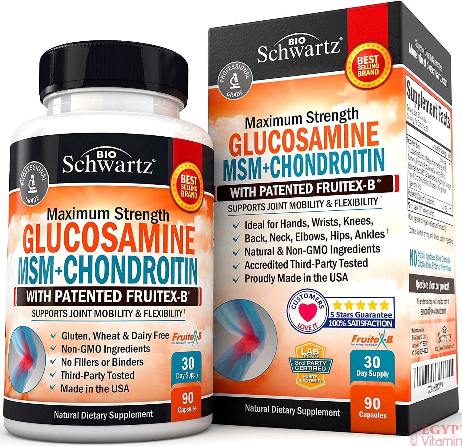 Bio Schwartz Schwartz Glucosamine Chondroitin MSM and collagen 90 capsules