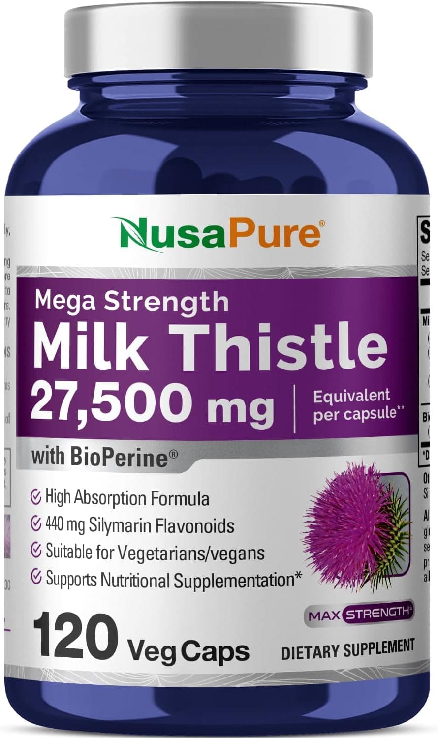 Nusapure NusaPure Milk Thistle Extract 27,500mg 120 Capsules