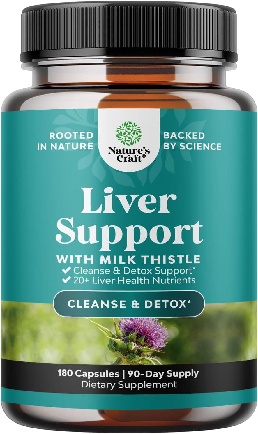 Natures Craft Liver Support Complex by Nature's Craft | Milk Thistle for Natural Cleanse | 180 Capsules