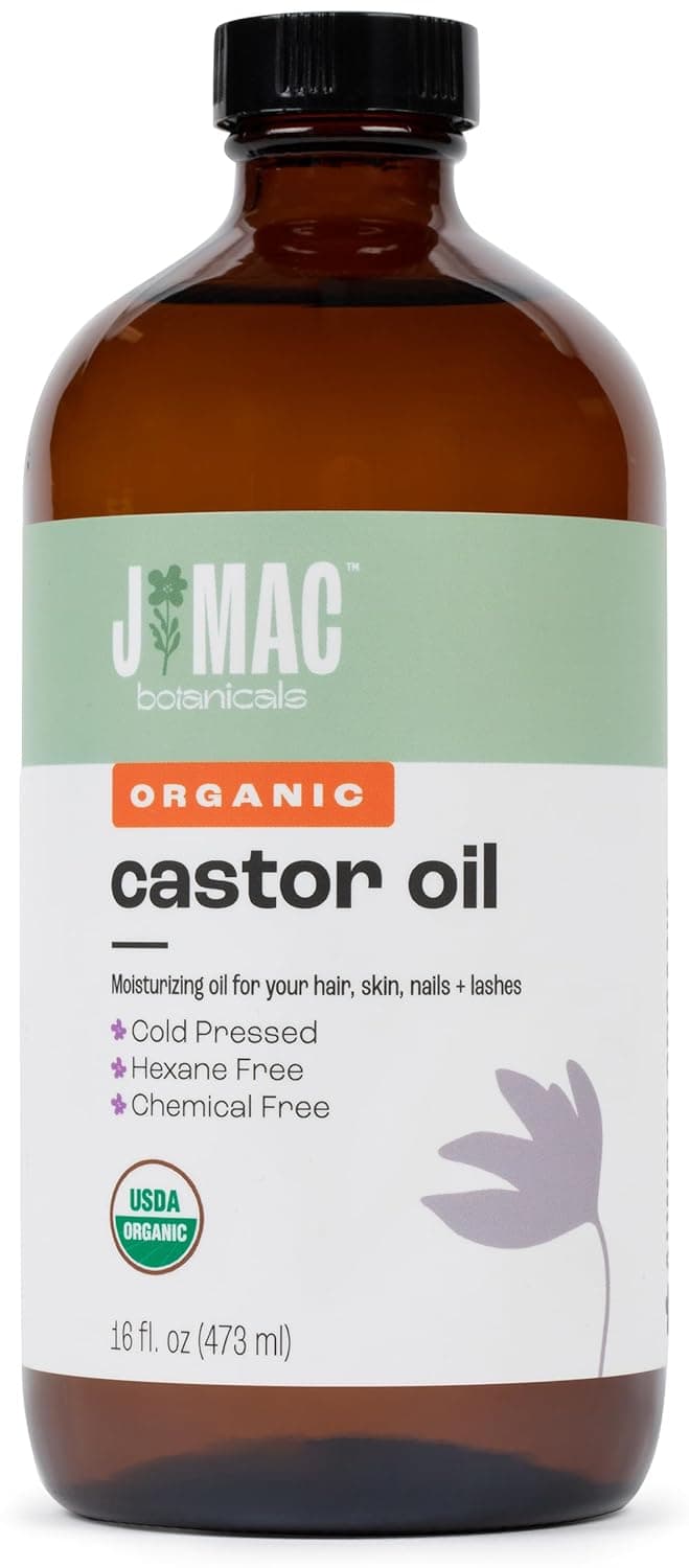 J MAC BOTANICALS JMac Botanicals Organic Castor Oil in Glass Bottle | 473 ml