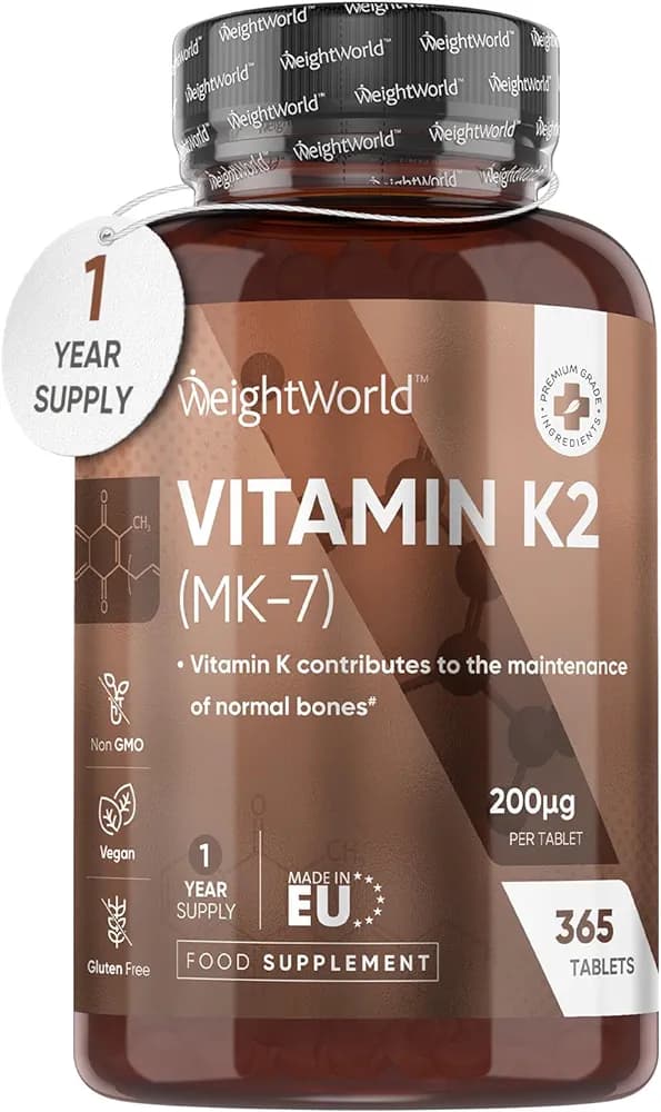 WeightWorld WeightWorld, Vitamin K2 MK7 200mcg, 365 Tablets
