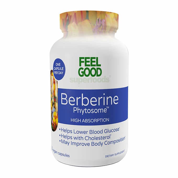 FeelGood Feel Good Superfoods Berberine Phytosome 120 Vegan Capsules