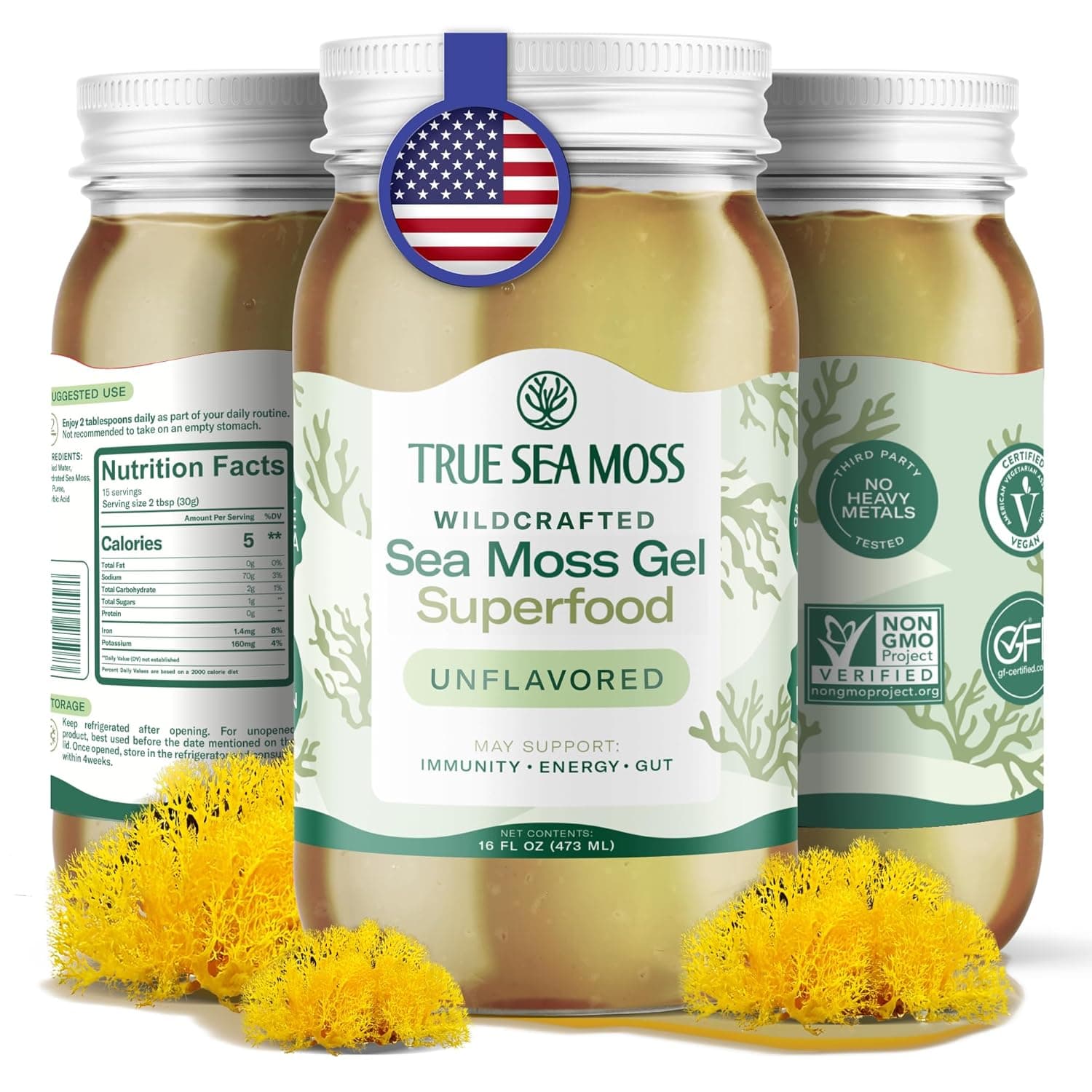  Pure Irish Sea Moss Gel | 92 Essential Minerals | TrueSeaMoss | 473 ml