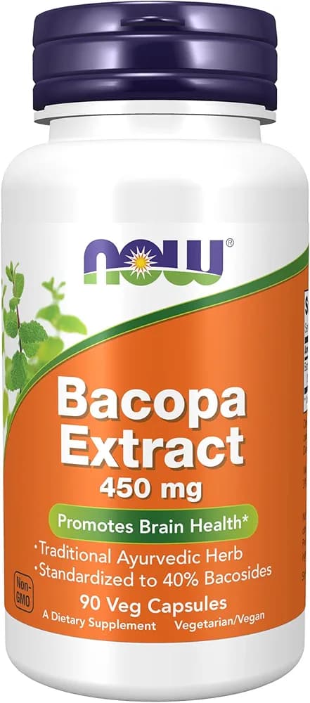 now NOW Bacopa Monnieri Supplement | For Brain Health Support | 90 Veg Caps