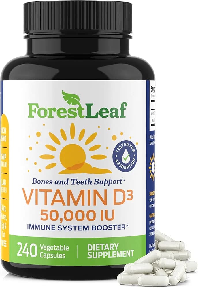 ForestLeaf ForestLeaf Vitamin D3 50,000 IU | Bone & Immune Support | 240 Capsules