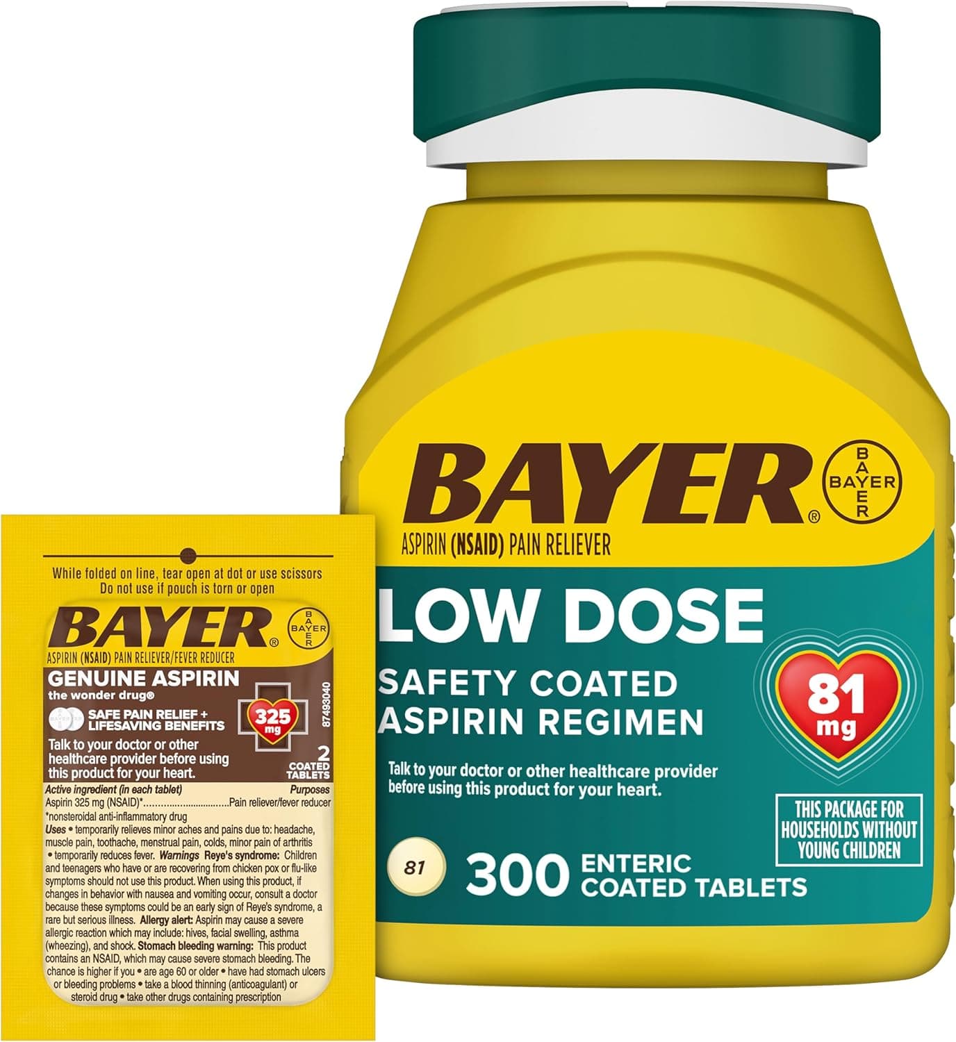 Bayer Bayer Aspirin 81mg | 300 Coated Tablets