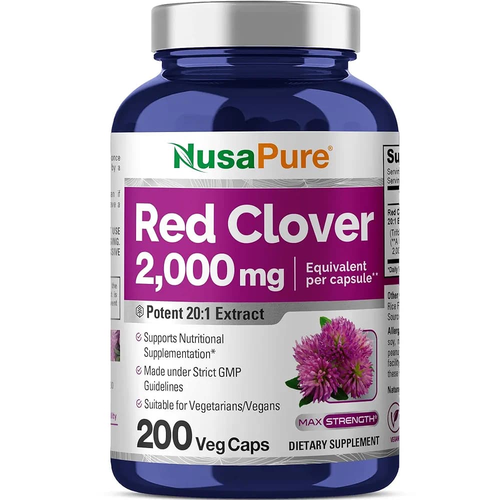 Nusapure NusaPure Red Clover 2000mg | Menopause & Hormone Support | 200 Count