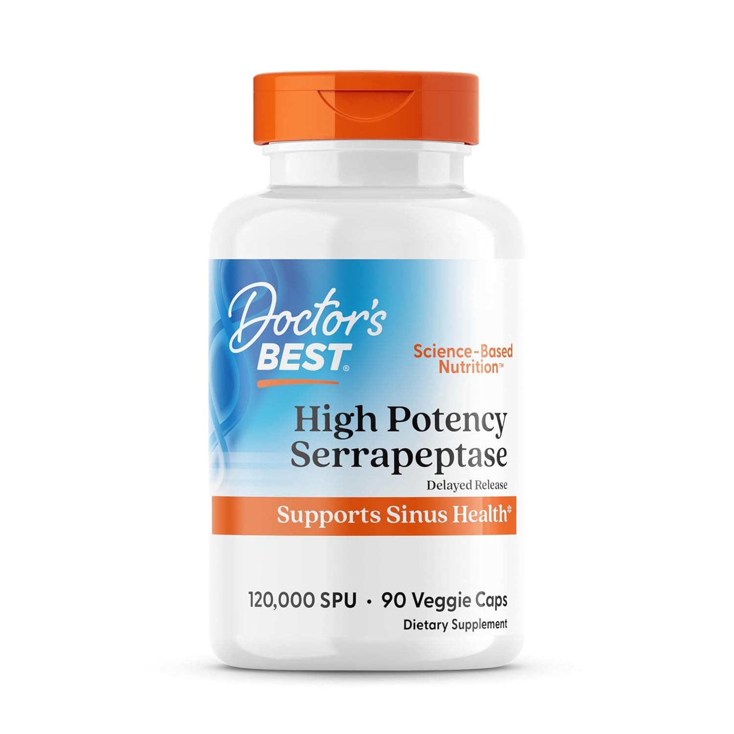 Doctor's Best Doctor's Best Serrapeptase 120,000 SPU | For Sinus & Recovery | 90 Capsules