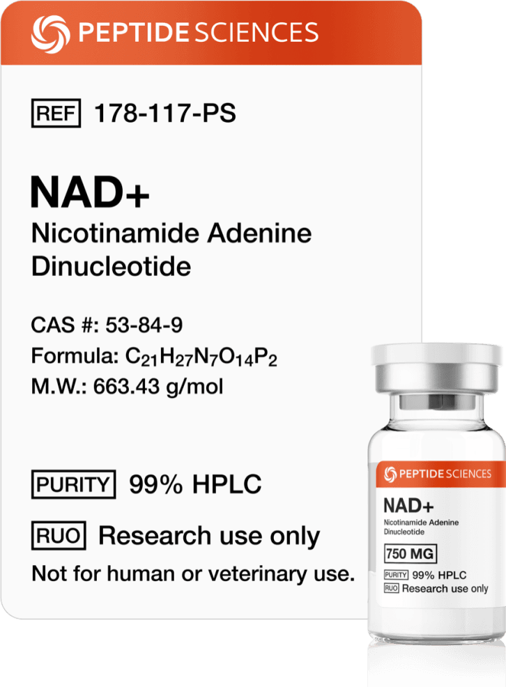 Peptide Sciences NAD+ 750mg Peptide Sciences – Proven Purity & Ultimate Energy