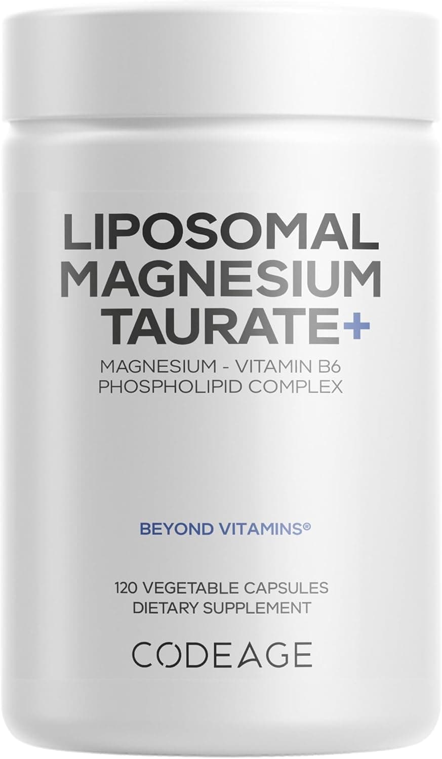 Codeage Codeage Liposomal Magnesium Taurate+ 300mg with B6 | 120 Vegan Capsules