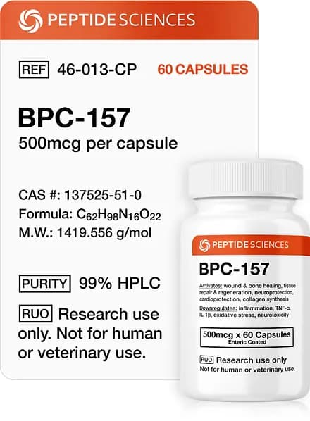 Peptide Sciences Peptide sciences bpc-157 | 60 Capsules