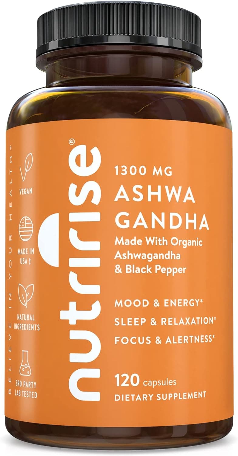 NutriRise NutriRise Organic Ashwagandha 1300mg 120 Capsules