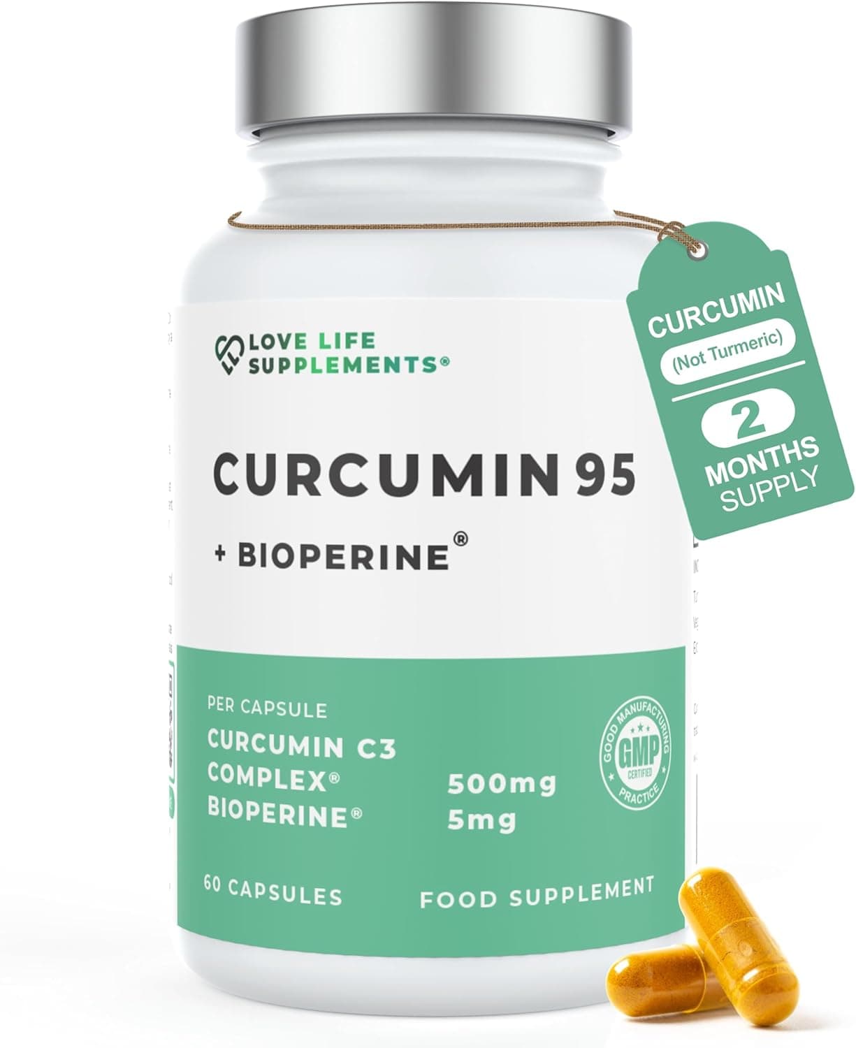 Love Life Supplements LLS Curcumin 95 Advanced 95% Curcuminoids 60 Capsules