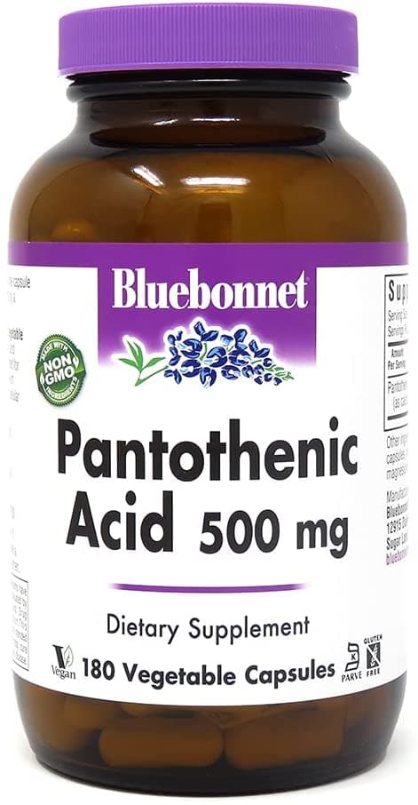 BlueBonnet Bluebonnet Pantothenic Acid 500 mg Vegetable Capsules, 180 Count