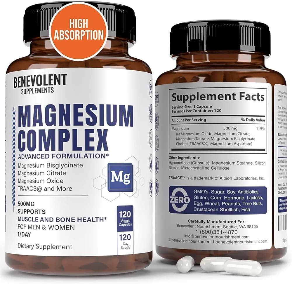 Benevolent Nourishment 5-in-1 Magnesium Complex by Benevolent | 120 Capsules