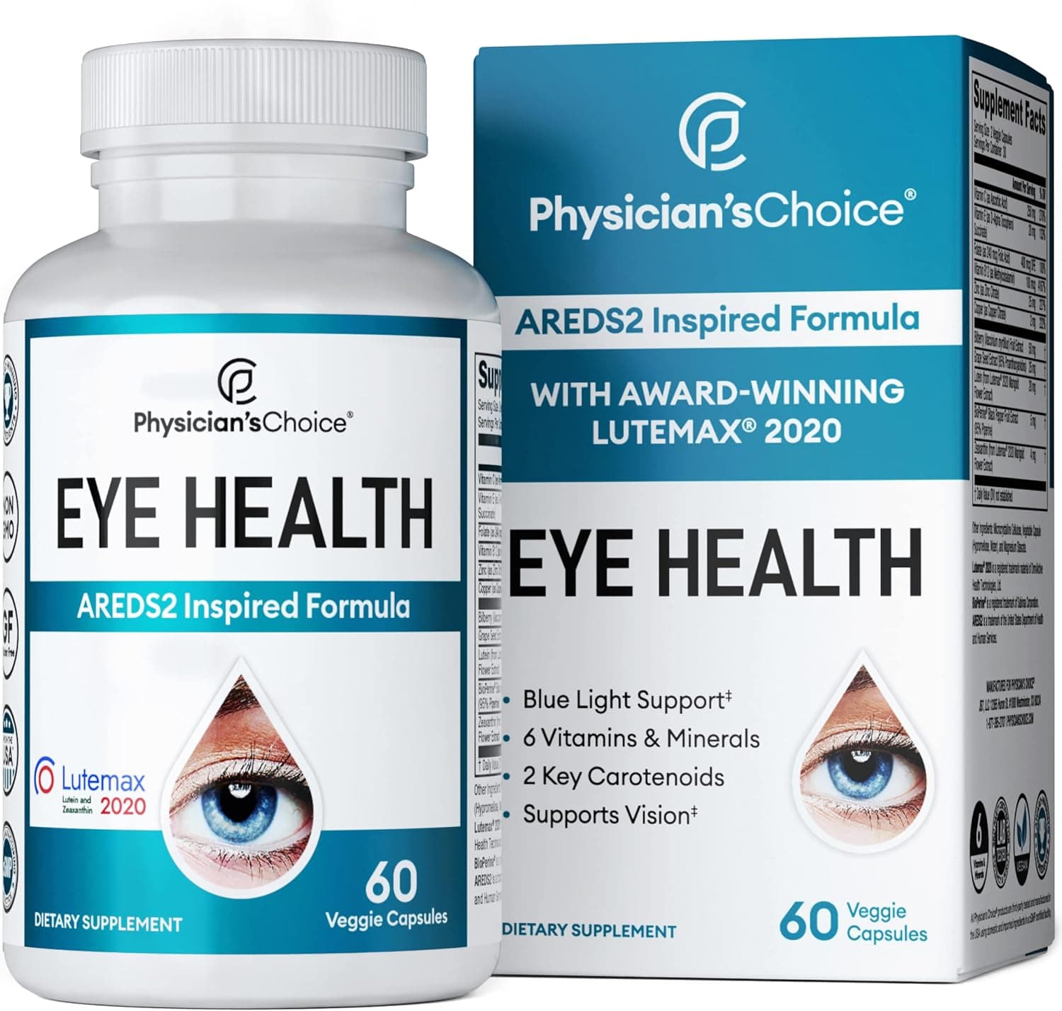 Physician's Choice AREDS 2 Eye Vitamins with Lutein & Zeaxanthin | Vision Support | 60 Capsules