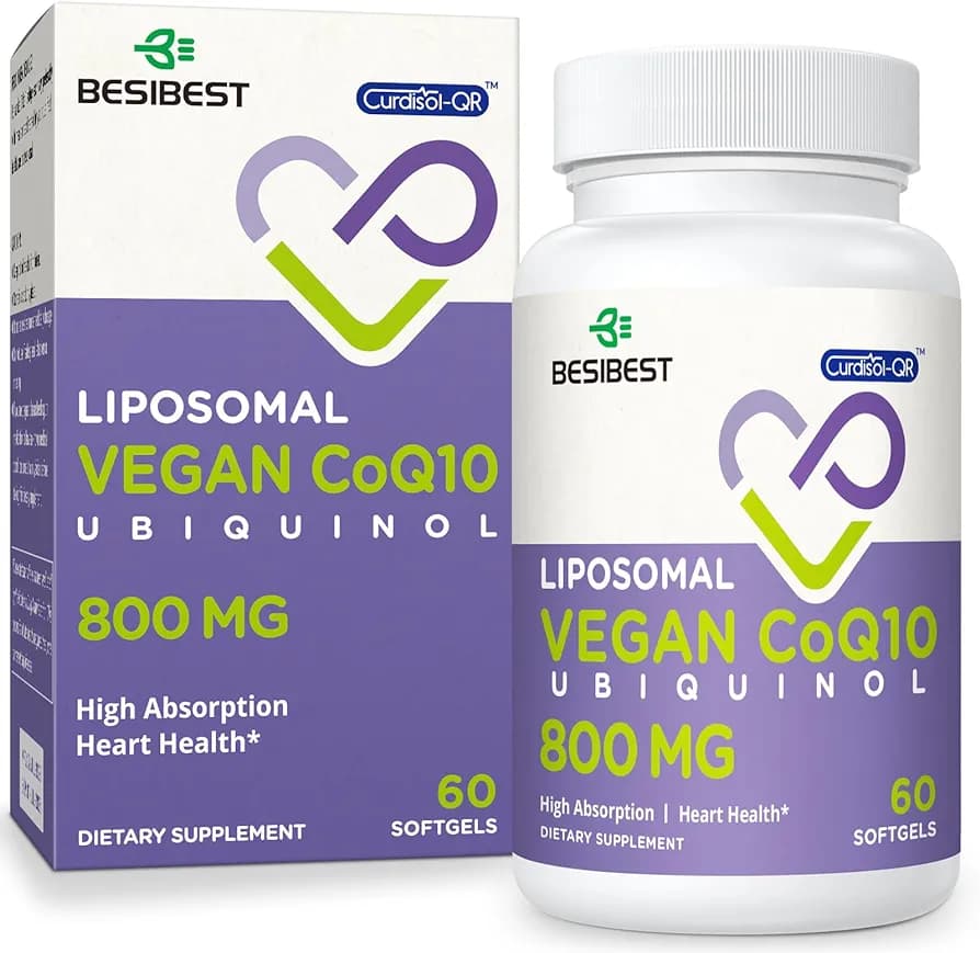 Besibest Liposomal Ubiquinol CoQ10 800 mg 60 Vegan Softgels