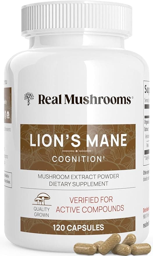 Real Mushrooms Lion's Mane Mushroom Cognition Capsules - 120 Capsules