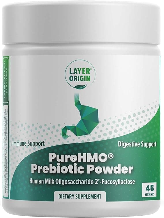 Layer Origin Layer Origin PureHMO Human Milk Oligosaccharide (HMO 2'-FL) Prebiotic Powder - Feed 200 Billion Probiotics/Scoop, 45 Servings