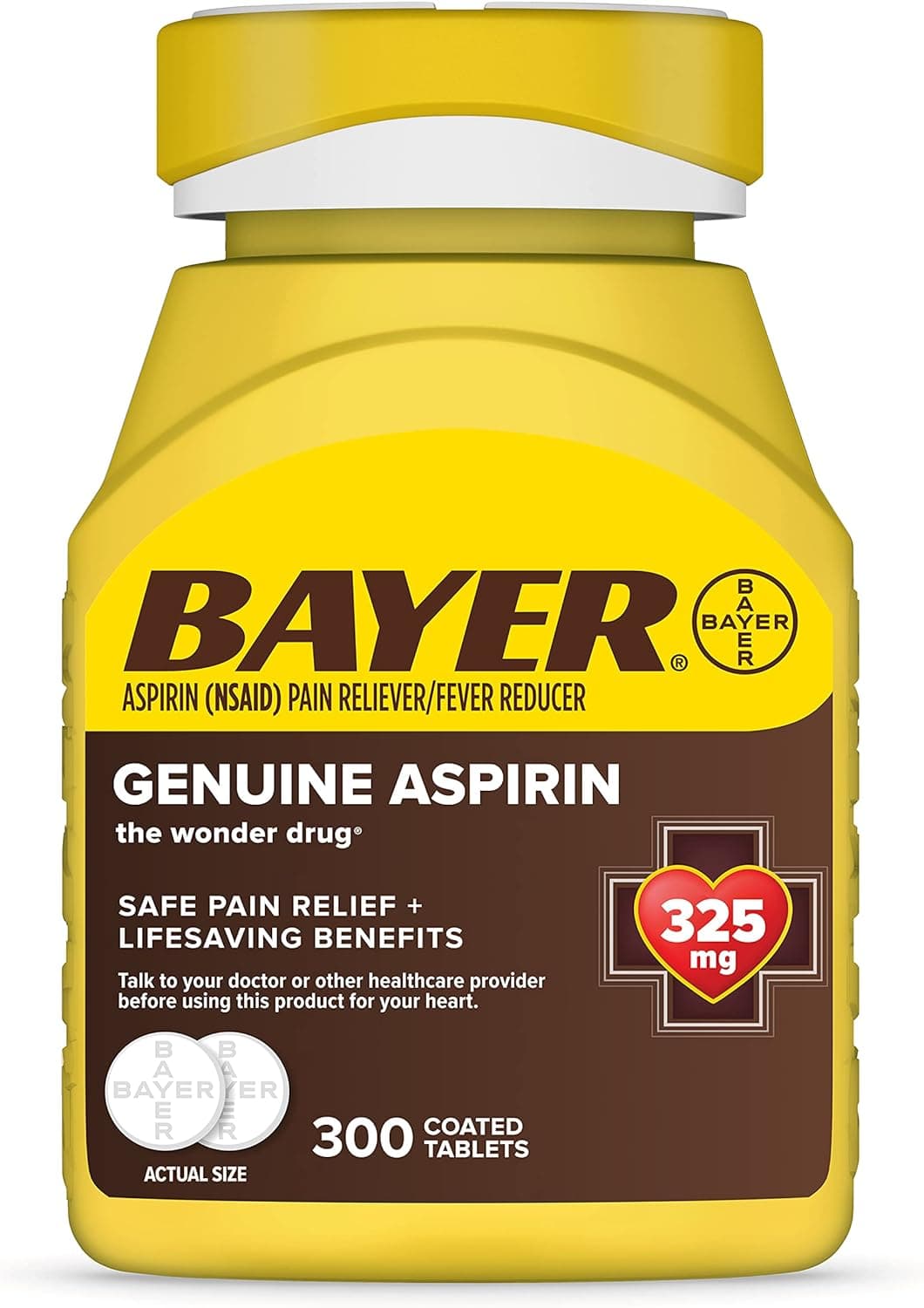 Bayer Bayer Genuine Aspirin 325 mg, 300 Coated Tablets