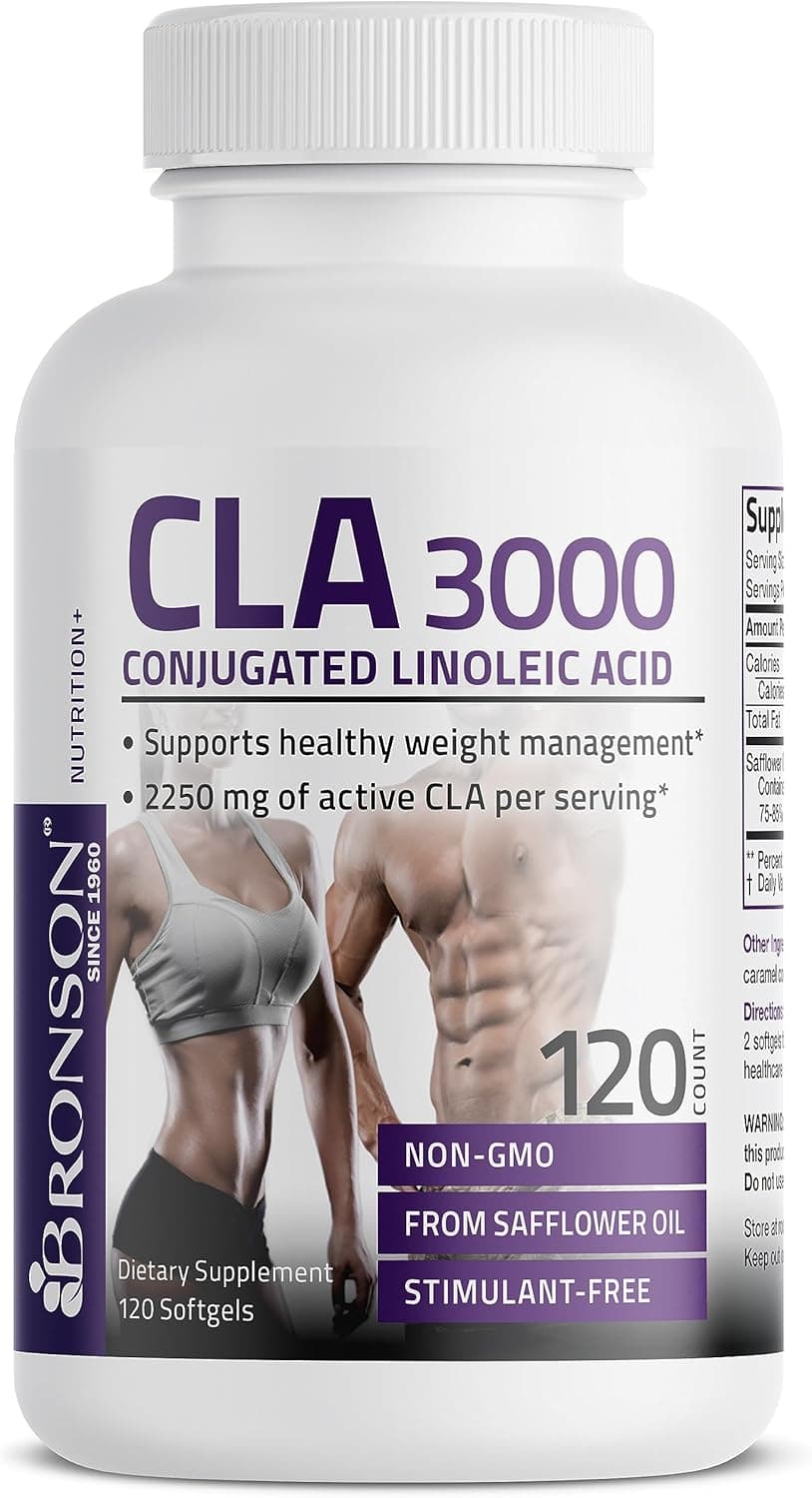 BRONSON Vitamins Bronson CLA 3000: Advanced Weight Management & Lean Muscle Support | 120 Softgels