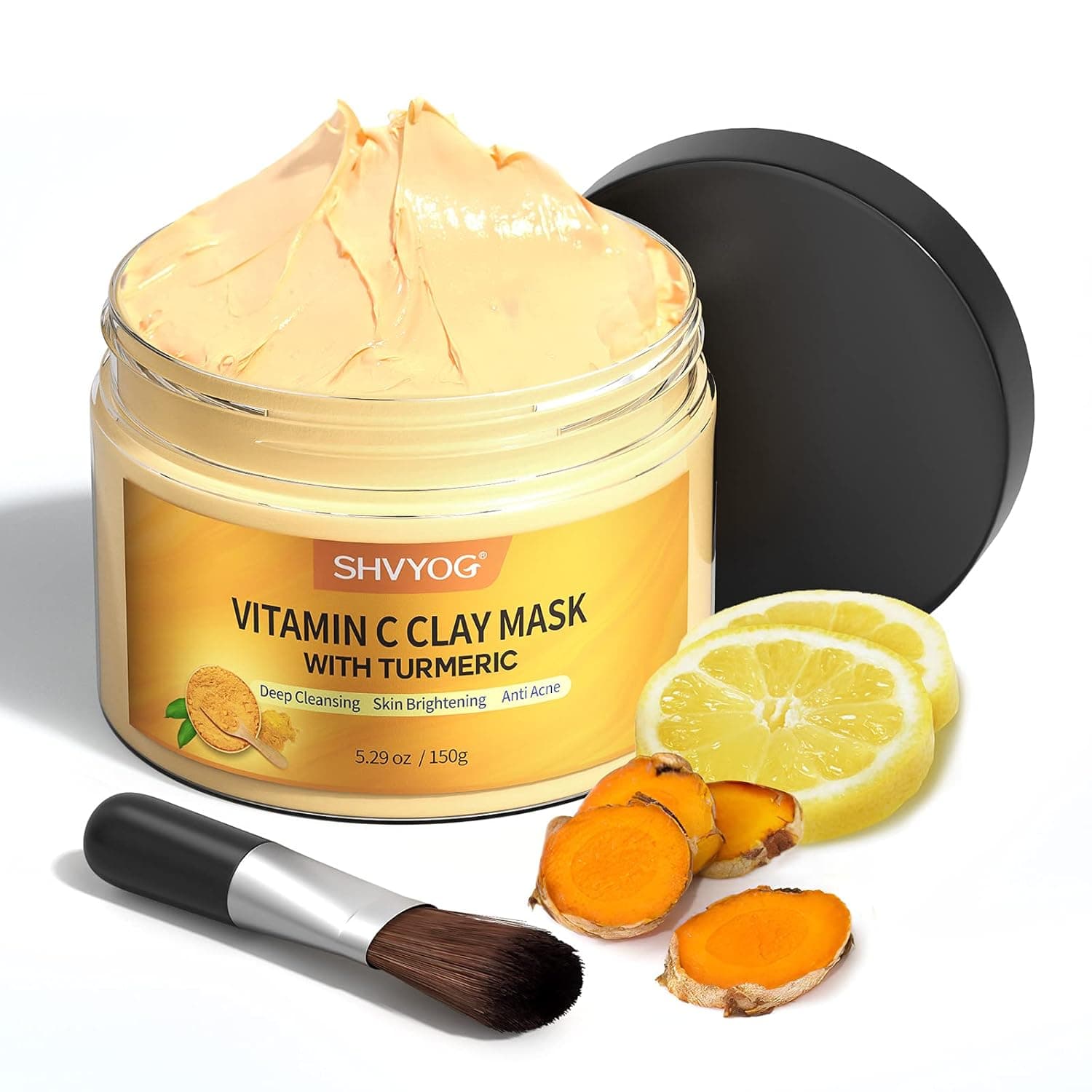 SHVYOG SHVYOG Natural Vitamin C & Turmeric Clay Mask | Deep Cleansing Face assist withment | 150 gm