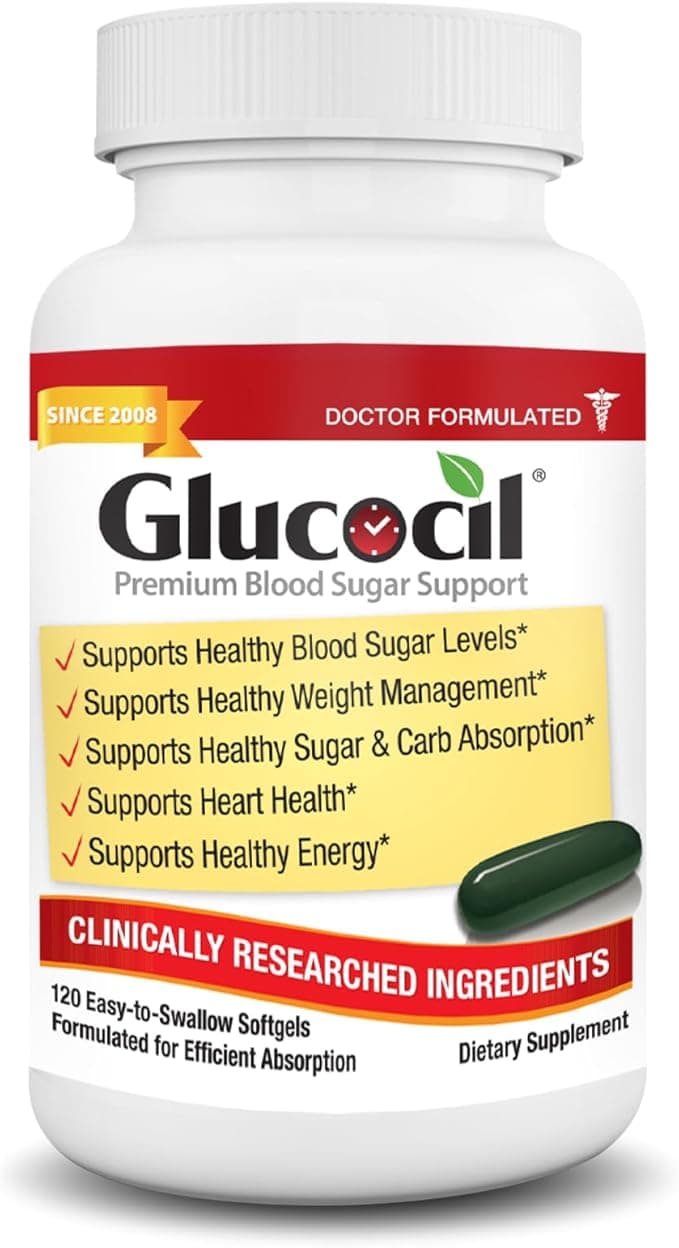 Glucocil Doctor Formulated Glucocil Softgels – Premium Blood Sugar Support with Berberine & Mulberry Leaf (120 Softgels)