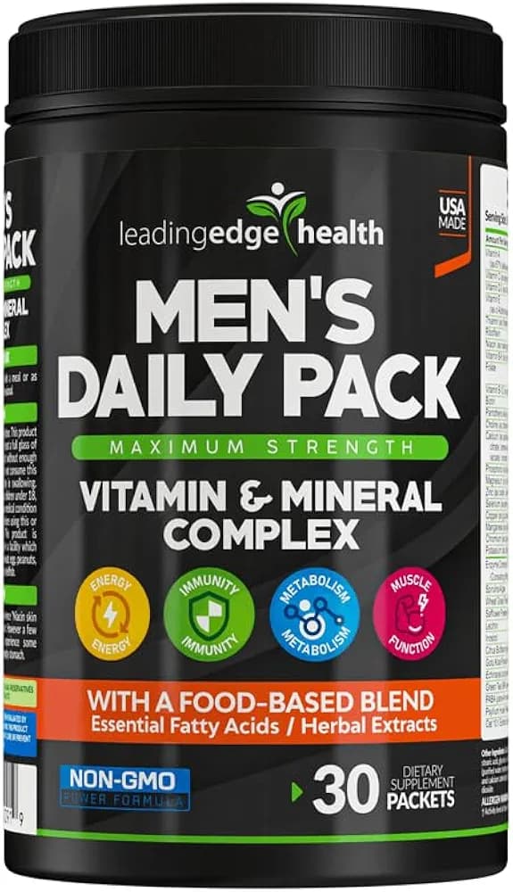 Leading Edge Health Men's Daily Pack | Multivitamin & Mineral Complex | 30 Packs
