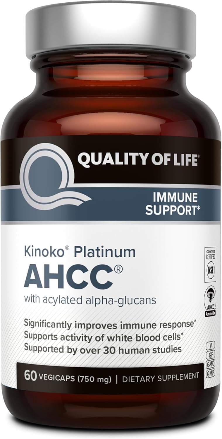 Quality of Life Quality of Life, Kinoko® Platinum AHCC® with Acylated Alpha-Glucans, 60 Vegicaps