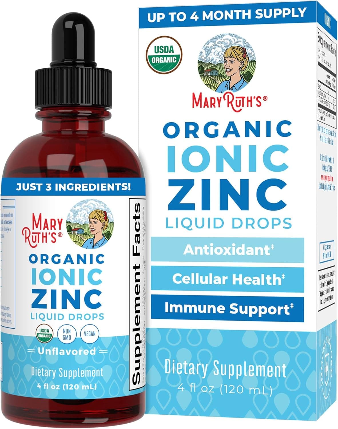 MaryRuth Organics MaryRuth's Organic Liquid Zinc Supplement | For Immune Support | 4 oz