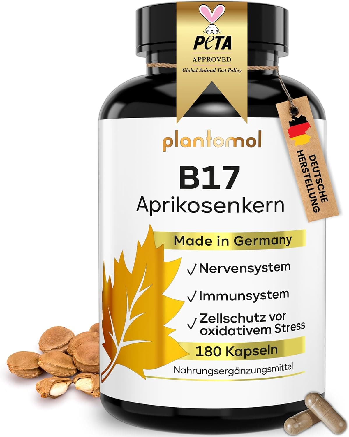 Plantomol Plantomol Apricot Kernel P 17 | 1100 mg Serving | 180 capsules
