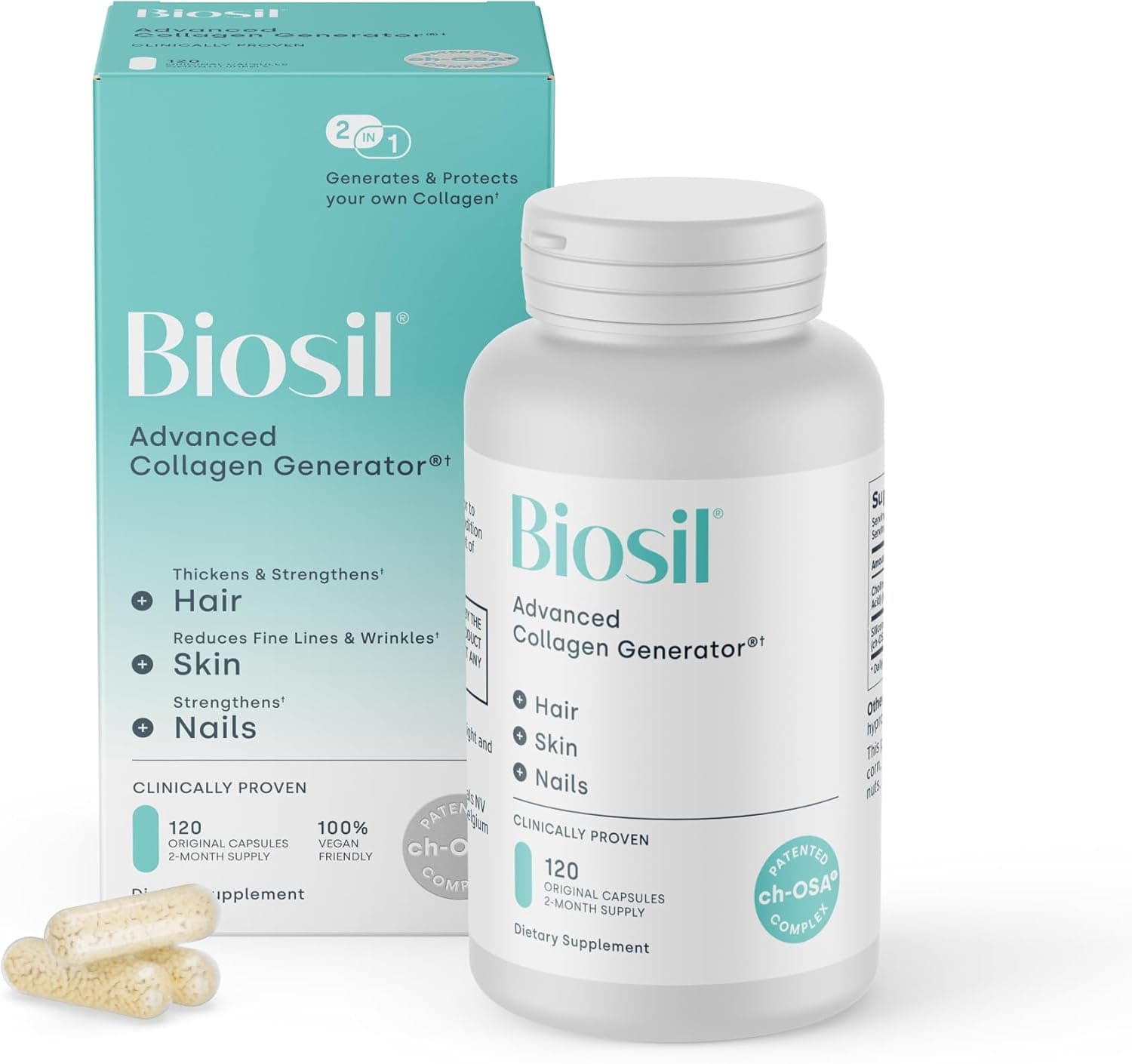 Biosil Biosil Collagen Generator with ch-OSA | Stimulates Natural Collagen Production |120 Liquid Capsules