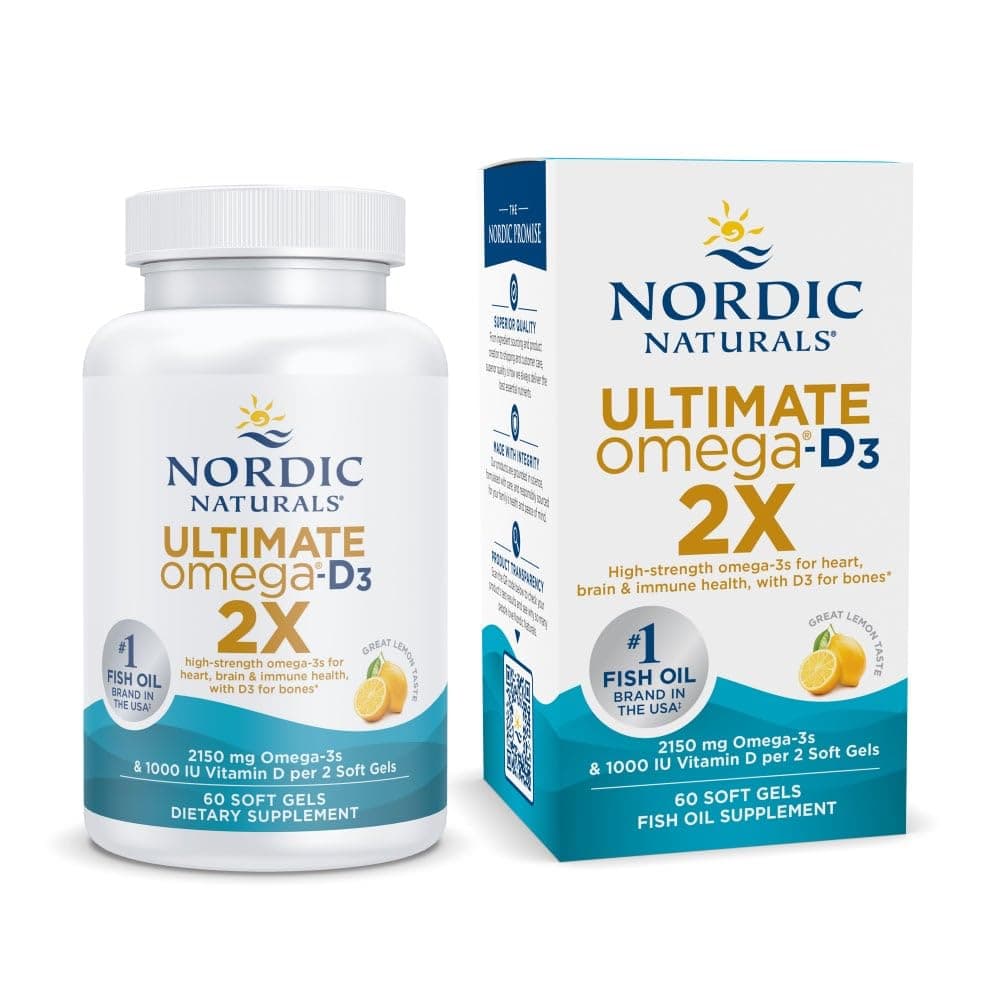 Nordic Naturals Ultimate Omega 2X + D3 | High-Potency Fish Oil | Nordic Naturals | 60 caps
