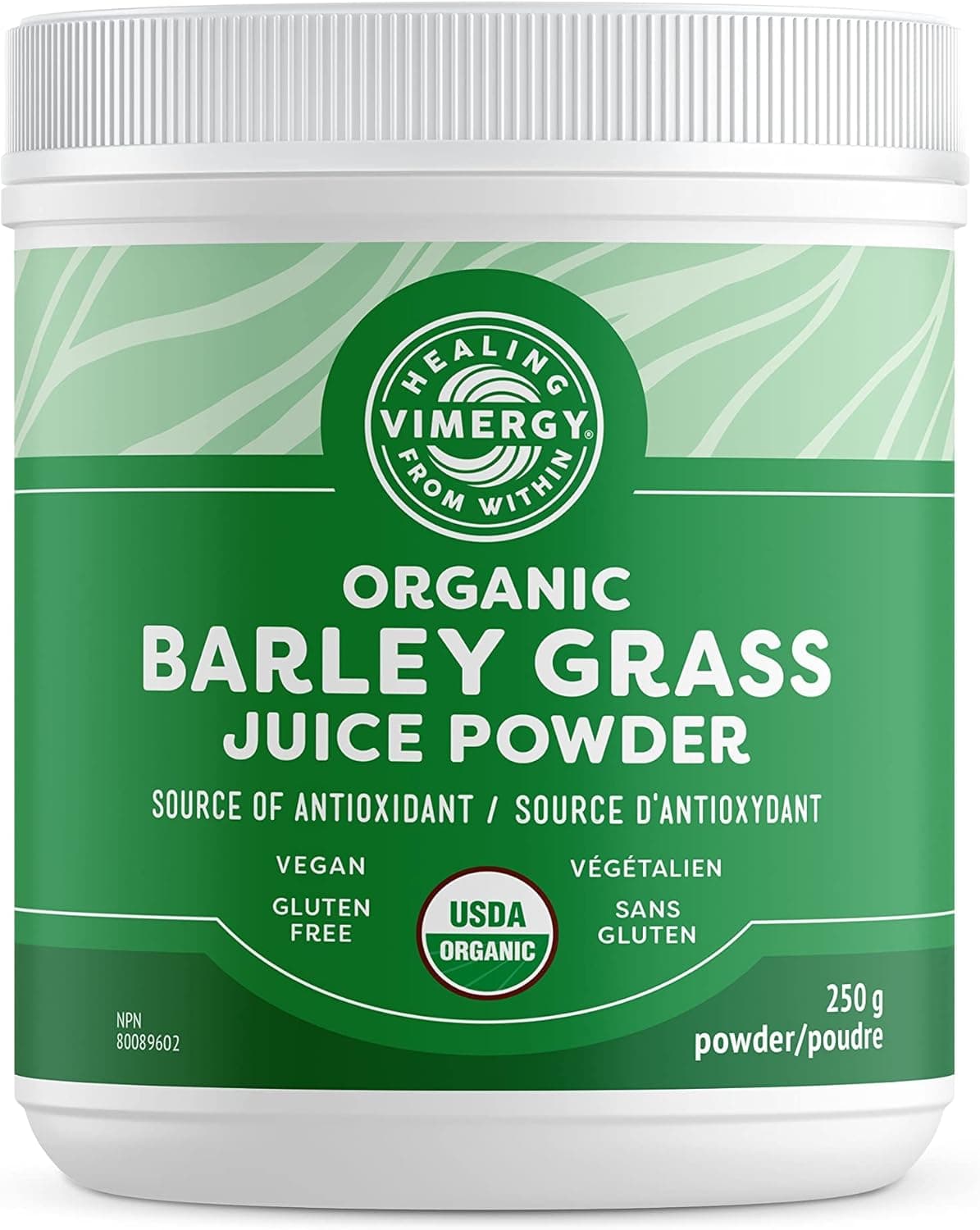 Vimergy Vimergy Barley Grass Juice Powder Dietary Supplement - 0.8g per Serving (312 Servings) – Clean Superfood Formula – Promotes Cardiovascular Health* – Organic, Vegan & Gluten-Free – Regular Size 250g