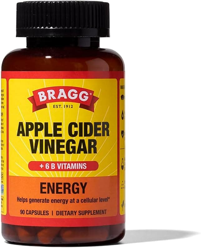 Bragg Bragg Apple Cider Vinegar Energy Capsules | ACV + B6 Metabolic Support | 90 Capsules