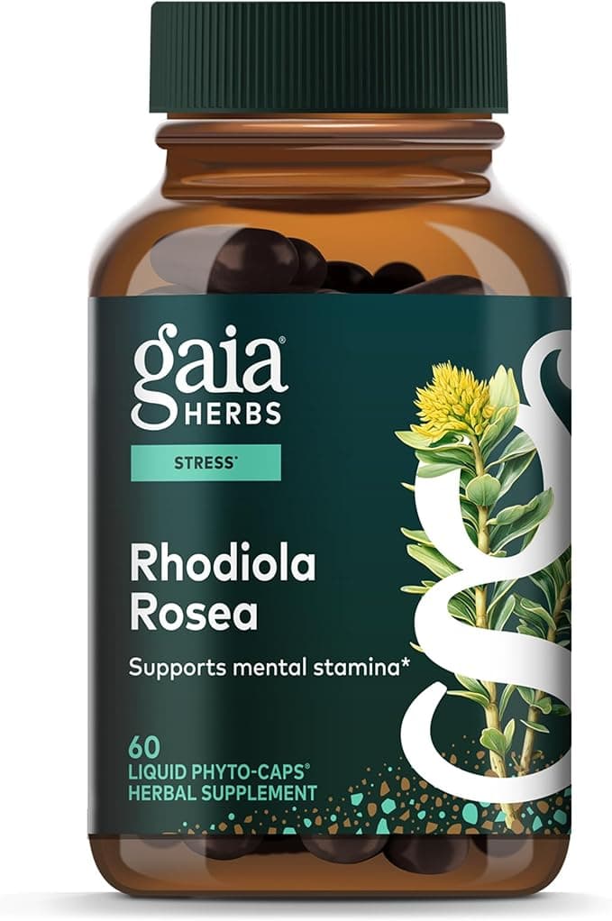 Gaia Herbs Gaia Herbs Rhodiola Rosea 120mg Extract | Stress Relief & Mental Focus | 60 Servings