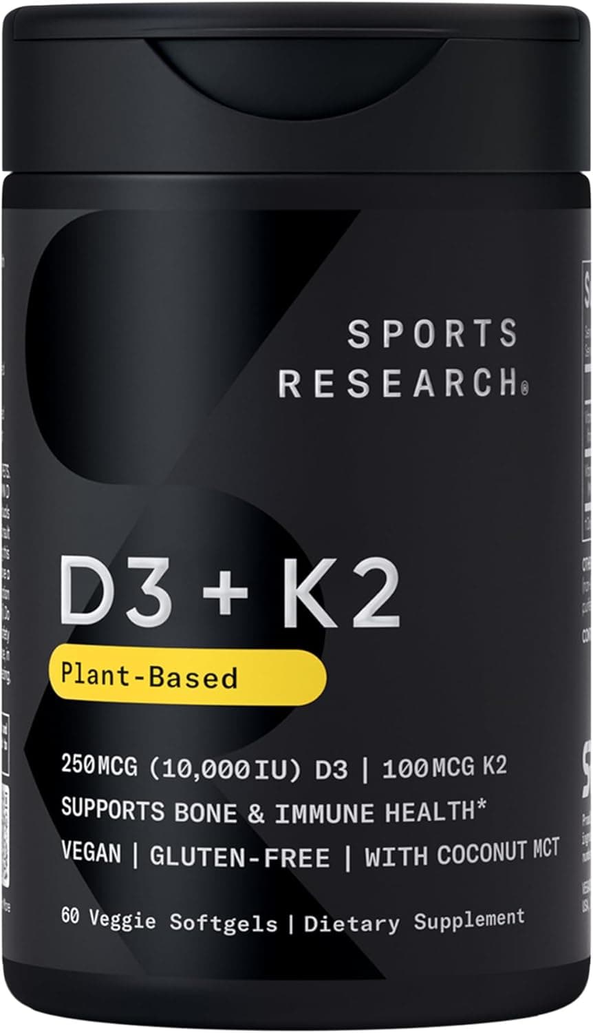 Sports Research Sports Research Vitamin D3 + K2 (10,000 IU) | 60 Softgels