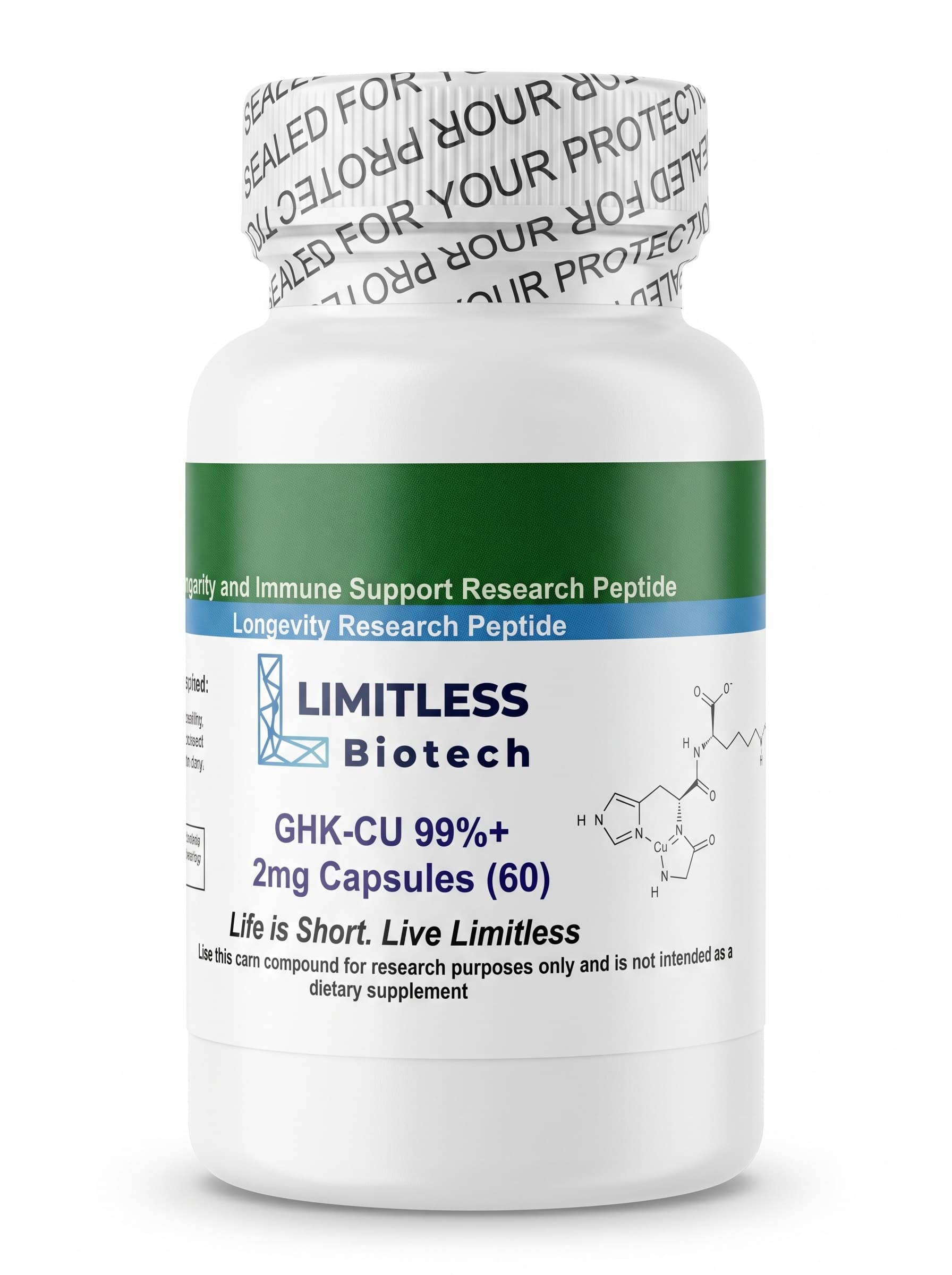 Limitless biotech Limitless Biotech GHK-Cu Copper Tripeptide (2mg) | 60 Capsules